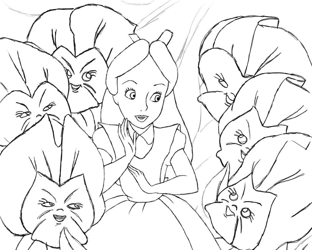 1000x800 Related With Alice In Wonderland Flower Coloring Pages For Boy