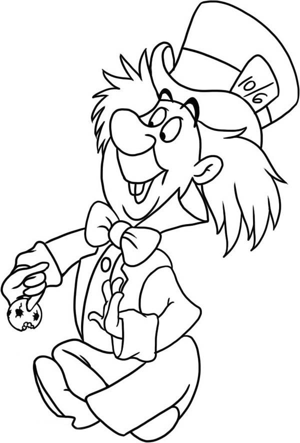 Mad Hatter, Mad Hatter Drawing Coloring Page Lineart Fables 600x886 Mad Hatter, Mad Hatter Drawing Coloring Page Lineart Fables