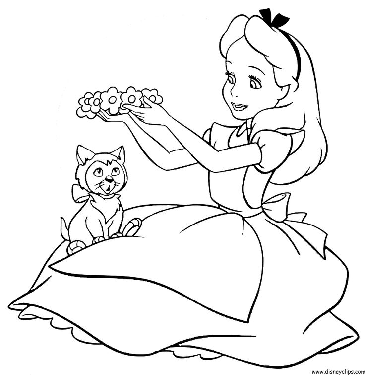 Alice In Wonderland Printable Coloring Pages