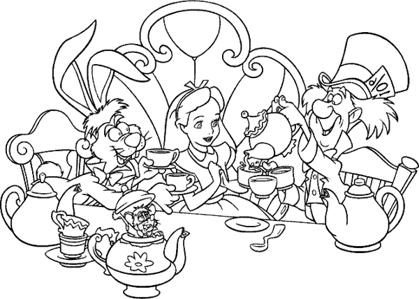 Alice In Wonderland Tea Party Coloring Pages,alice In Wonderland 600x429 Alice In Wonderland Tea Party Coloring Pages,alice In Wonderland