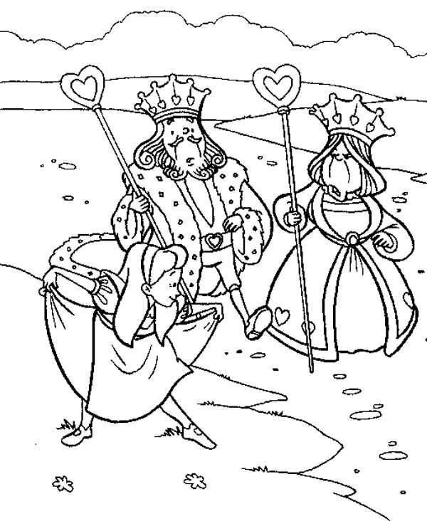 Alice Bowing To King And Queen Of Heart In Wonderland Coloring 600x732 Alice Bowing To King And Queen Of Heart In Wonderland Coloring