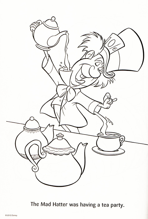  Alice In Wonderland Coloring Pages Tea Party 4