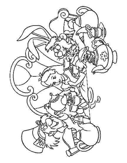 432x555 Alice Tea Party Coloring Page Birthday Ideas Alice