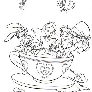 Alice In Wonderland Tea Party Coloring Pages at GetColorings.com | Free ...