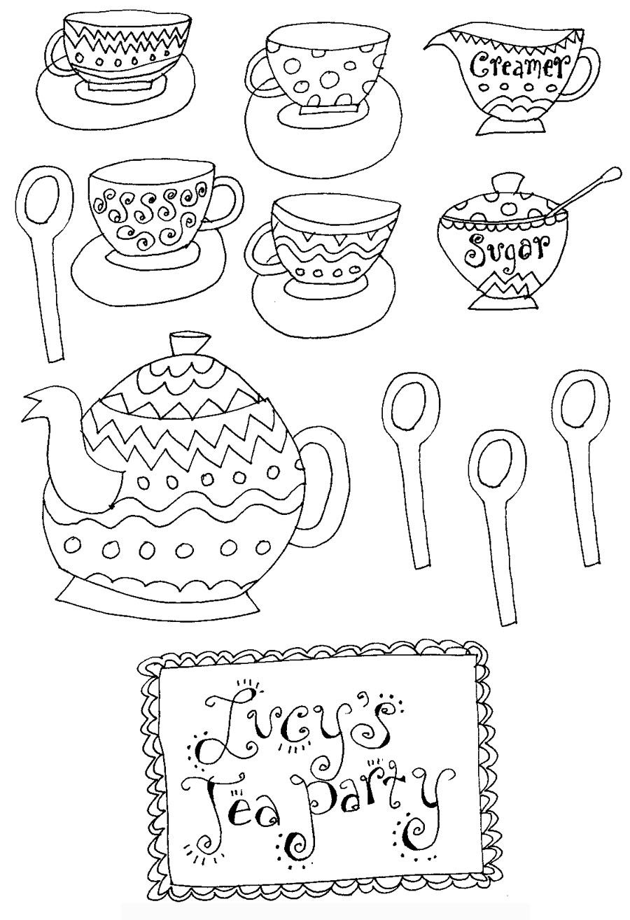 900x1315 Great Free Tea Party Coloring Pages Best Alice