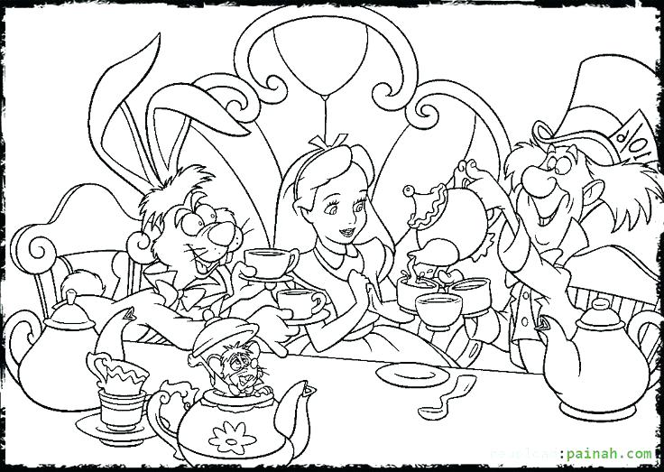736x523 Alice Wonderland Coloring Page Wonderland Coloring Page