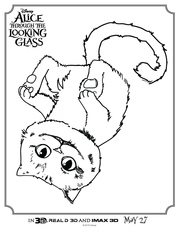 612x792 Alice Through The Looking Glass Cheshire Cat Coloring Page