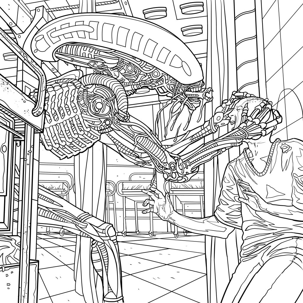 Alien Coloring Page 1024x1024 Alien Coloring Page