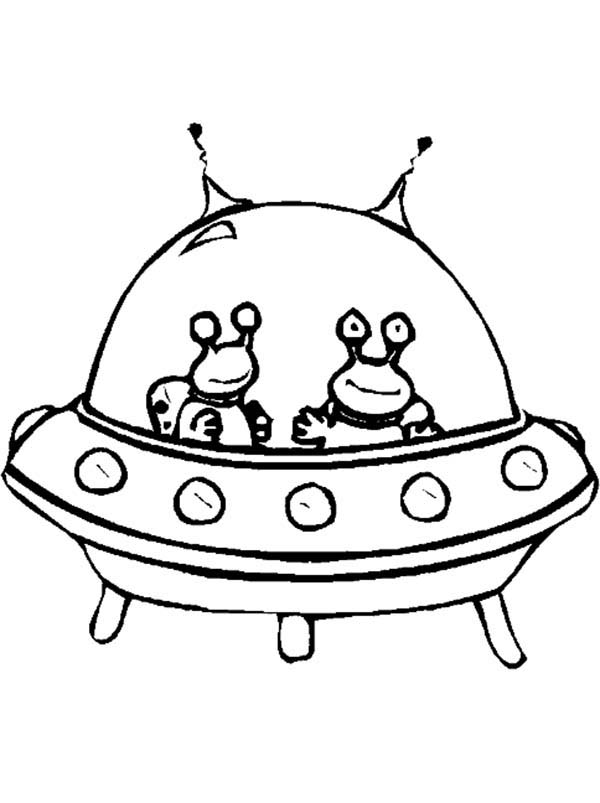Twin Alien In Spaceship Coloring Page 600x803 Twin Alien In Spaceship Coloring Page