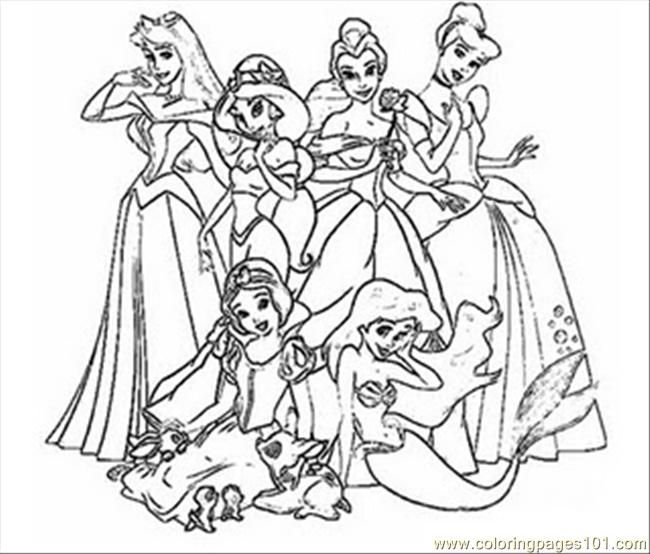 All Princess Coloring Pages Free Printable Coloring Page Disney 650x554 All Princess Coloring Pages Free Printable Coloring Page Disney