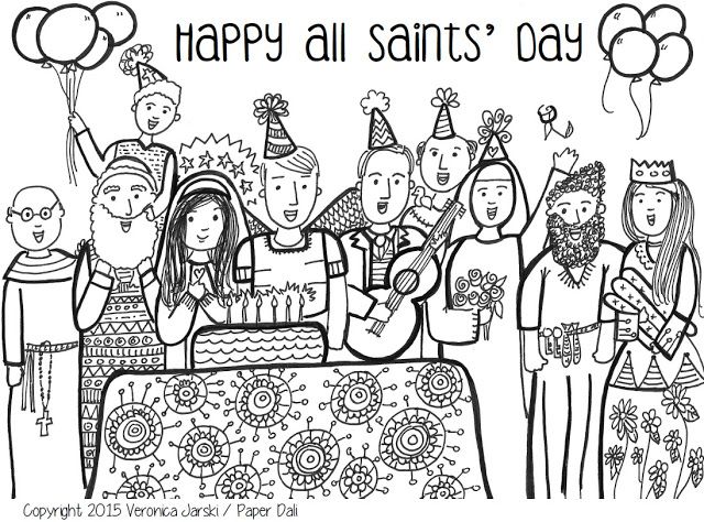 640x474 All Saints' Day Coloring Page Free To Print! Saints And Angels