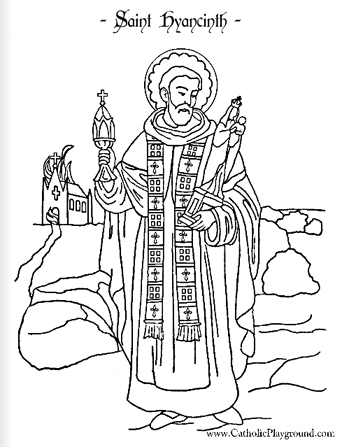 Saint Hyacinth Coloring Page August Catholic 342x447 Saint Hyacinth Coloring Page August Catholic