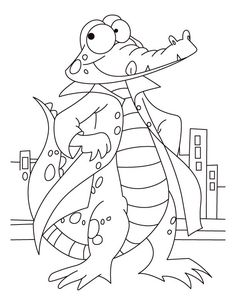 236x305 Alligator On A Swim Drill Coloring Pages Krokodillen
