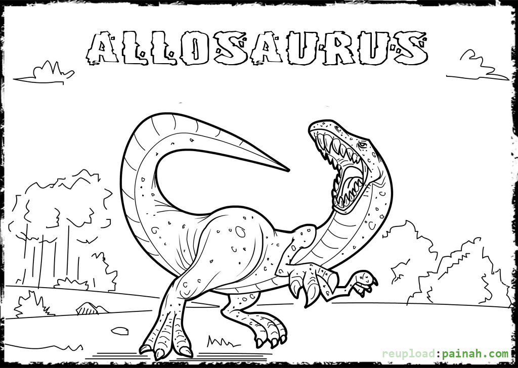 1024x728 Best Allosaurus Coloring Page 57 For Coloring Pages Online
