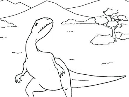 440x330 Allosaurus Coloring Page Erupting Volcano Coloring Pages