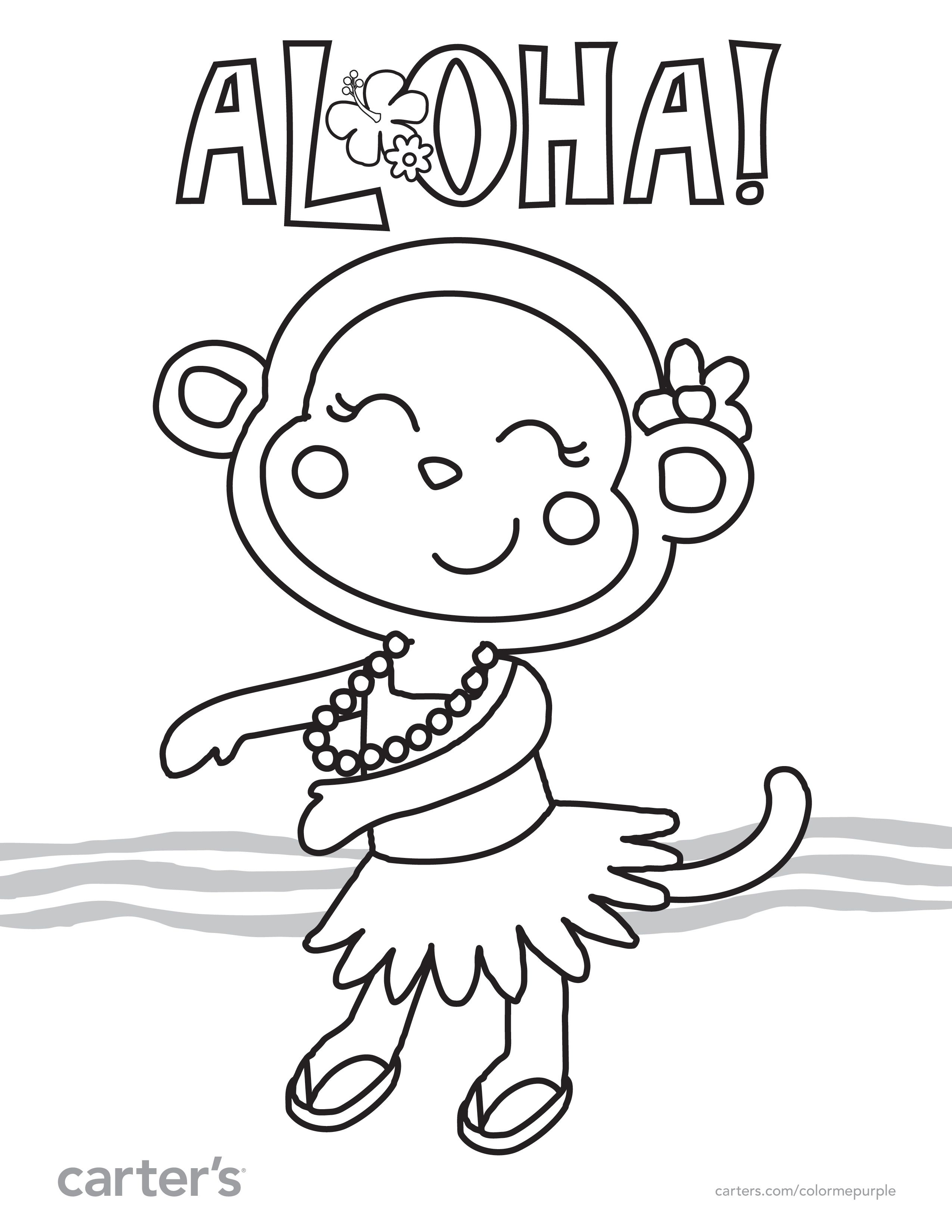 2550x3300 Aloha! Take This And Other Color Sheets On Vacation With You