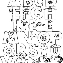 268x268 Alphabet Coloring Pages Whole Alphabet Coloring Page In Alphabet