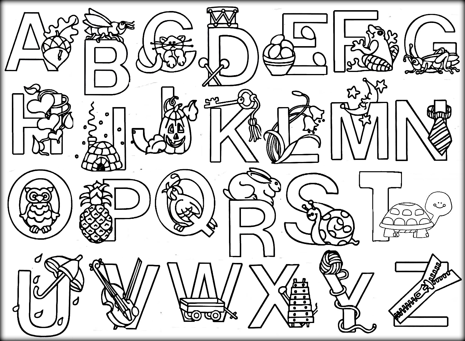 Noted Alphabet Coloring Pages To Print Free Animal Book Printable 1600x1175 Noted Alphabet Coloring Pages To Print Free Animal Book Printable