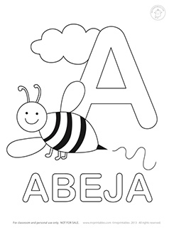 Spanish Alphabet Coloring Pages 238x320 Spanish Alphabet Coloring Pages
