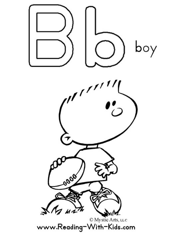 Alphabet Letter B Coloring Page Boy 720x945 Alphabet Letter B Coloring Page Boy