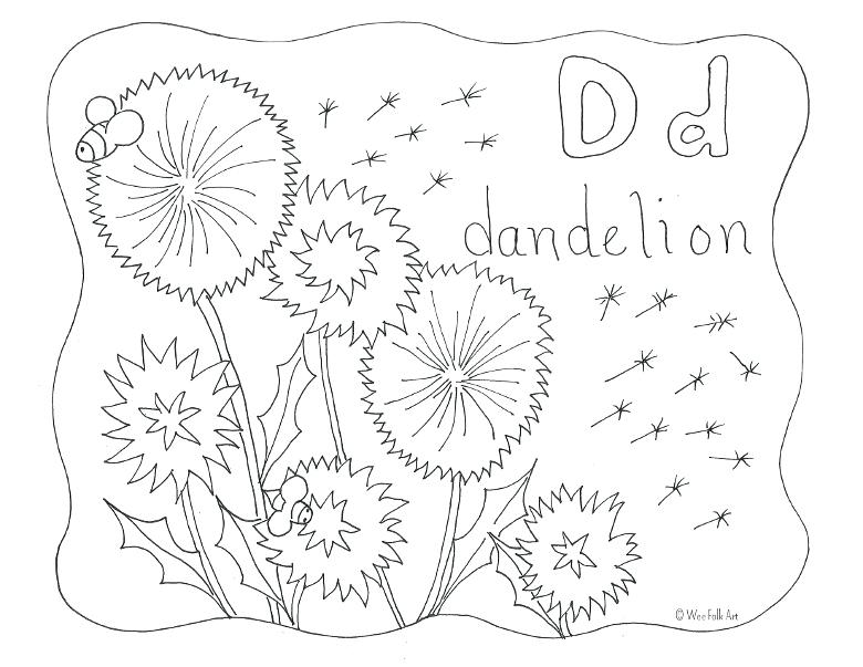 Dandelion Coloring Pages Nature Alphabet Coloring Page D Free 780x603 Dandelion Coloring Pages Nature Alphabet Coloring Page D Free