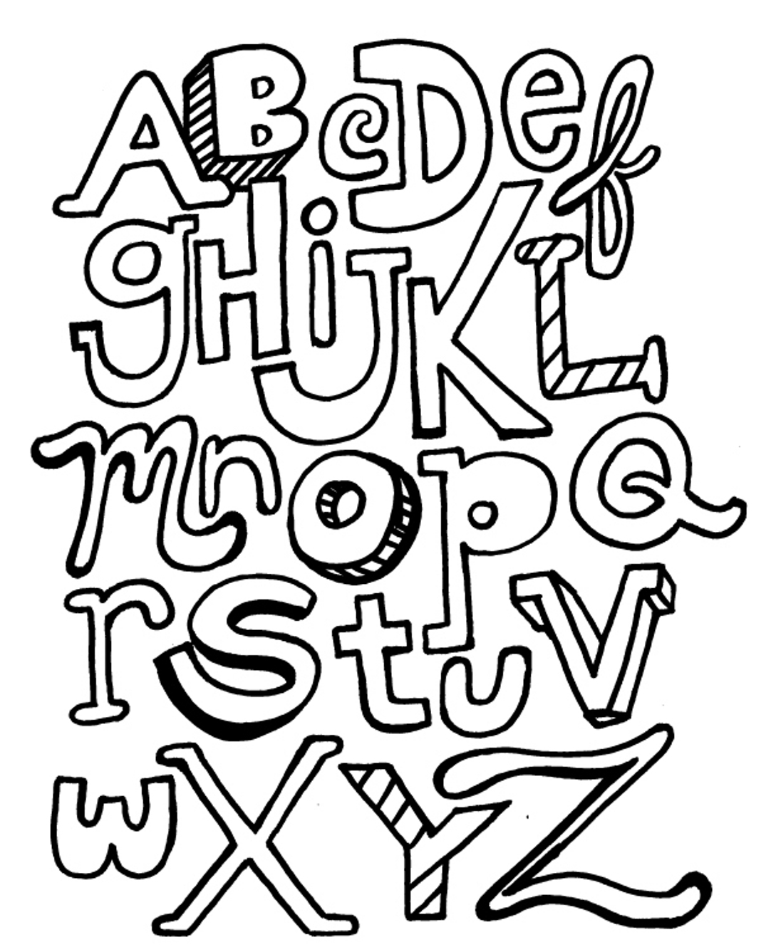 1089x1330 Alphabet Coloring Pages