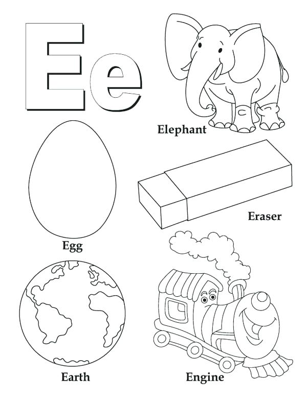 600x776 Alphabet Letter Coloring Pages Letter E Coloring Pages Preschool