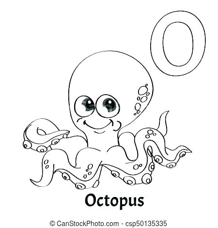 450x470 Octopus Coloring Page Preschool Coloring Pages Octopus Letter O