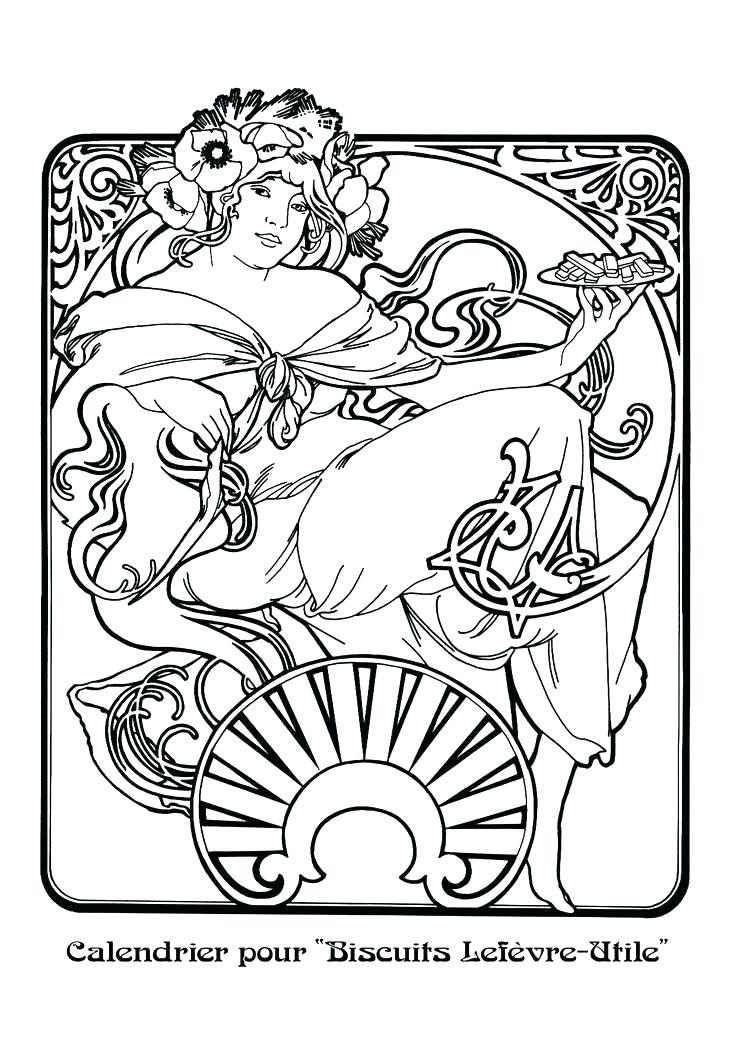 736x1041 Alphonse Mucha Coloring Pages Coloring Pages Colouring Picture