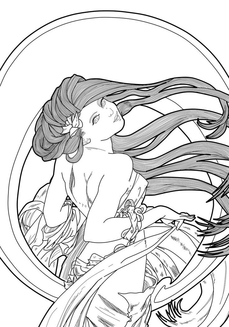 736x1050 Alphonse Mucha Coloring Pages Art Novo, Y Alphonse Mucha