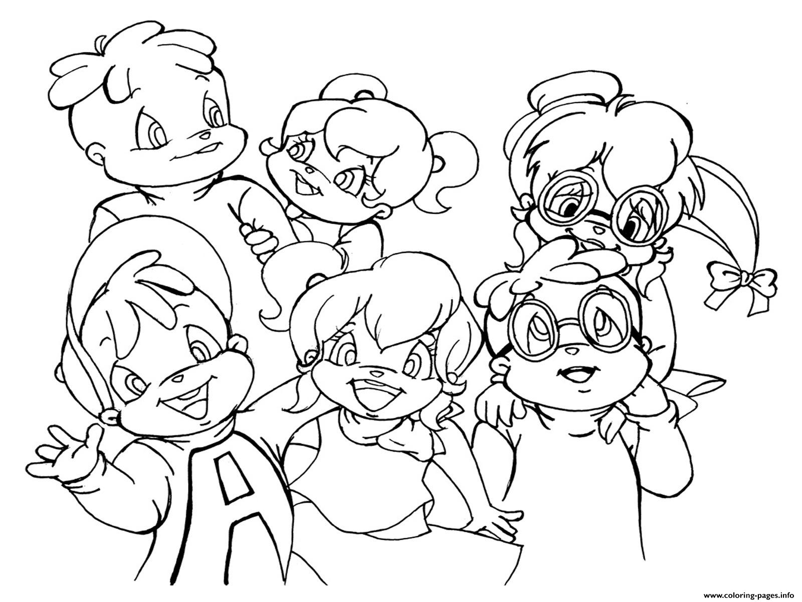 1600x1200 Alvin And The Chipmunks And Chipettes S8fa2 Coloring Pages Printable