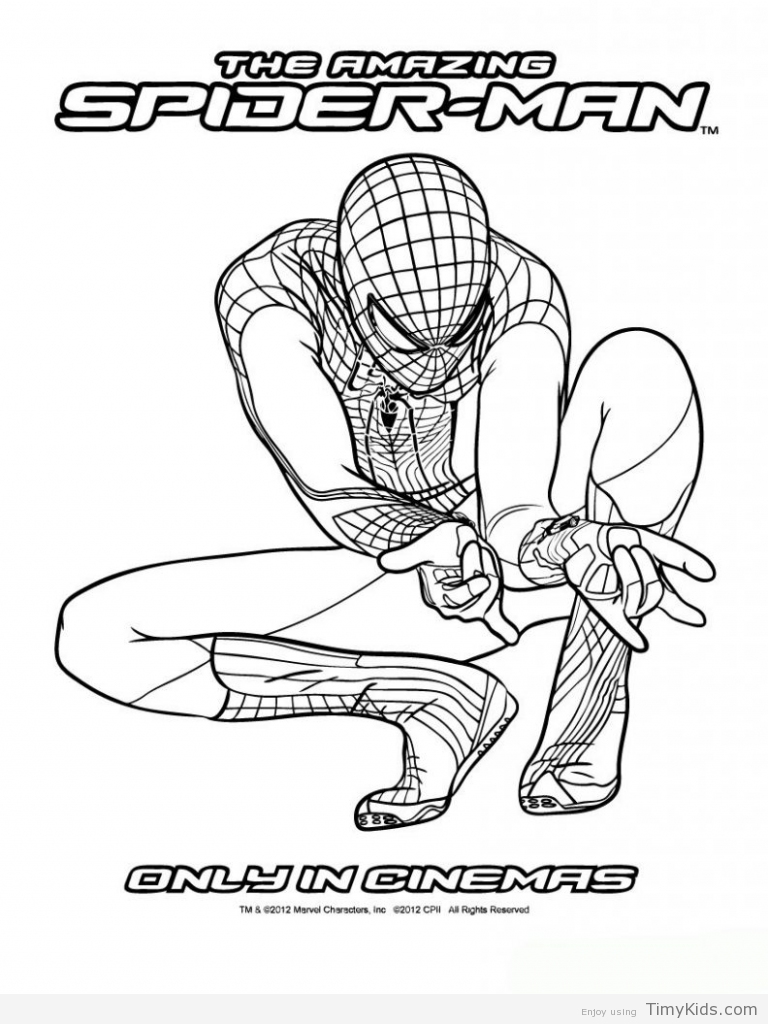 768x1024 The Amazing Spider Man 2 Coloring Pages Timykids