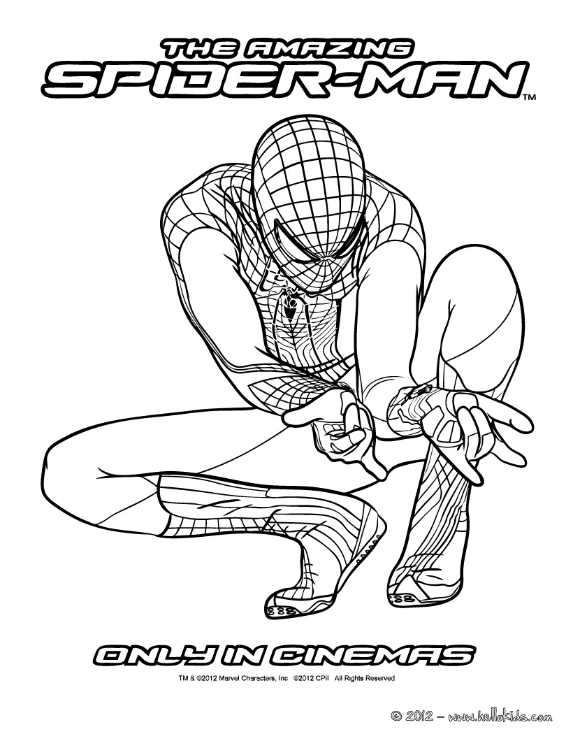 820x1060 Fresh The Amazing Spiderman Ready To Shoot His Webs Coloring Page