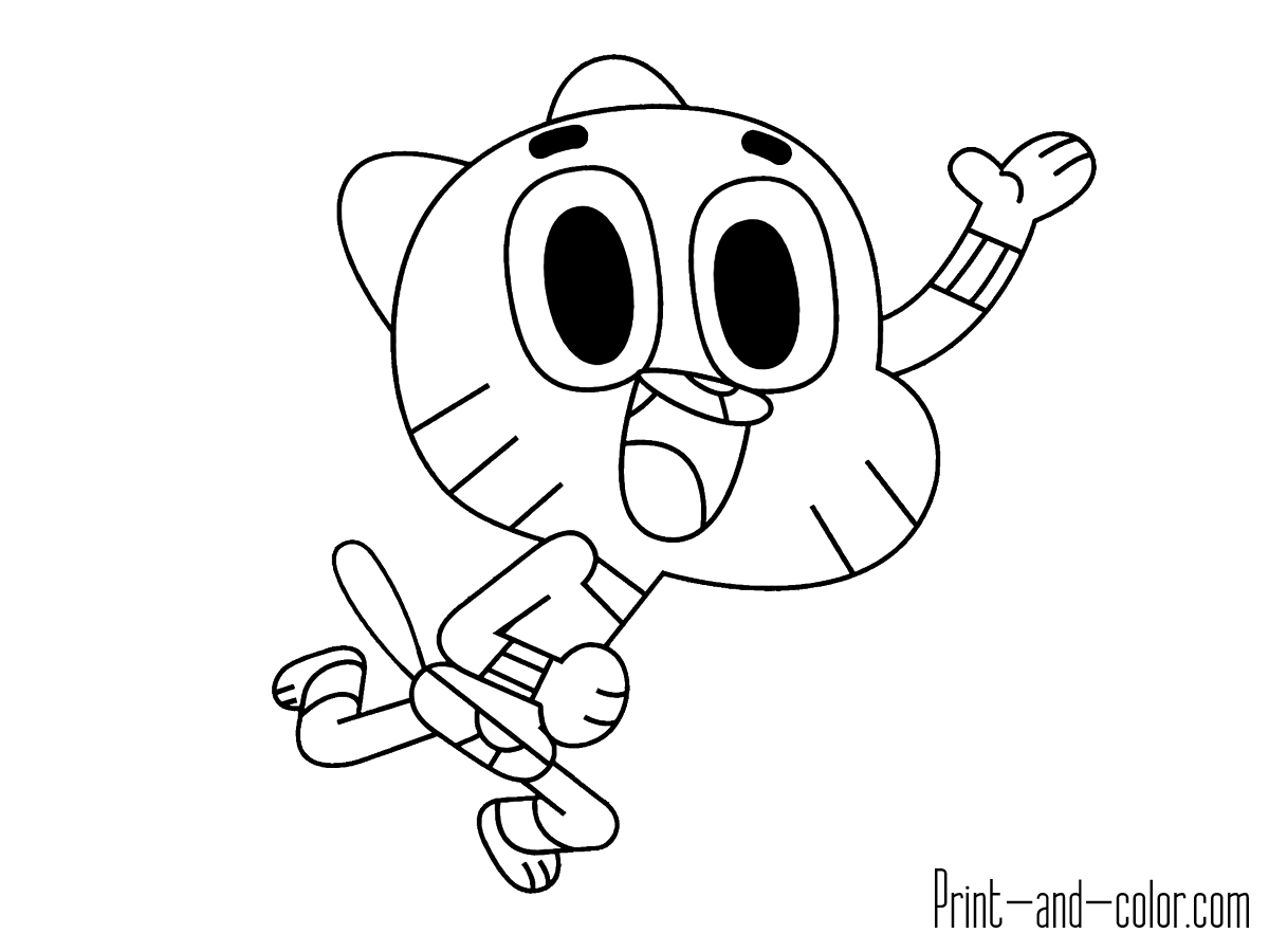 1200x900 The Amazing World Of Gumball Coloring Pages Print