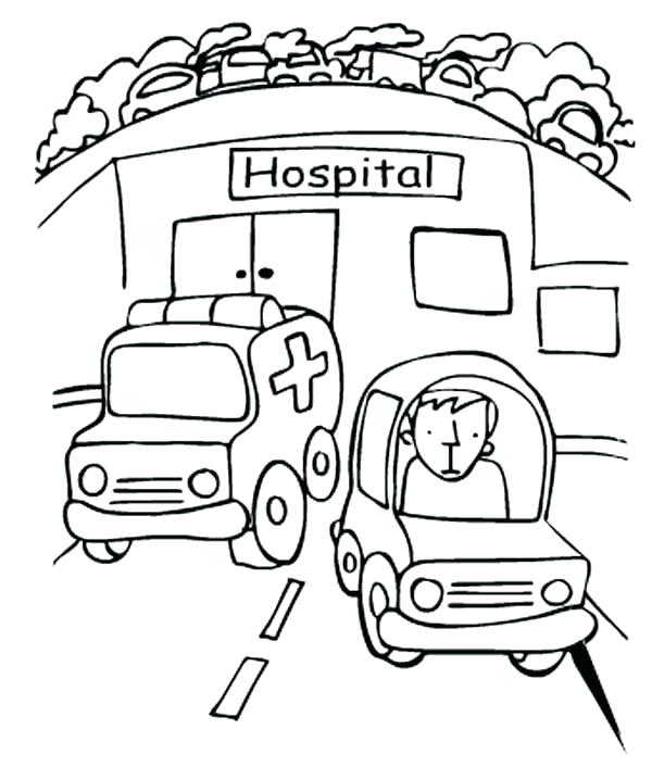 600x706 Hospital Coloring Pages Ambulance Coloring Pages Hospital