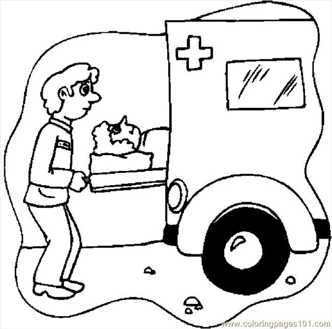 650x643 Cartoon Amblance Driver Coloring Pages Ambulance Driver 1 Vbs