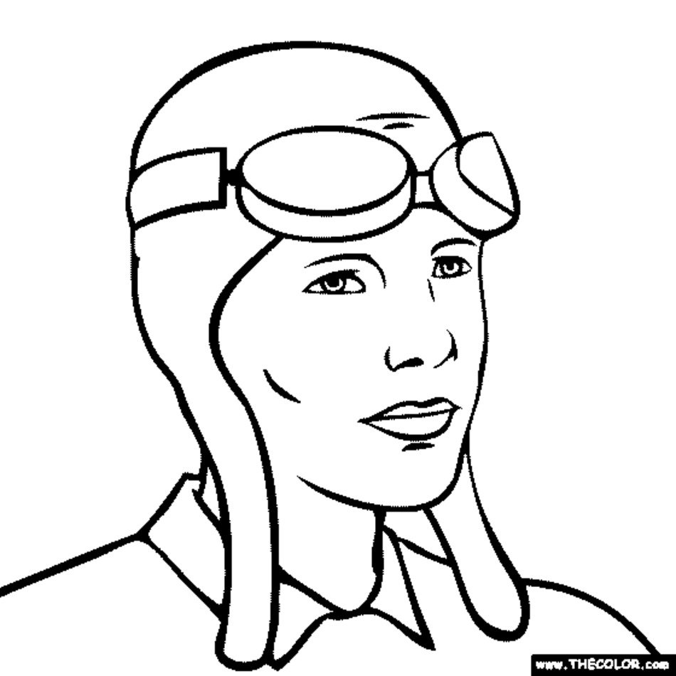 Amelia Earhart Coloring Pages Free Image 950x950 Amelia Earhart Coloring Pages Free Image
