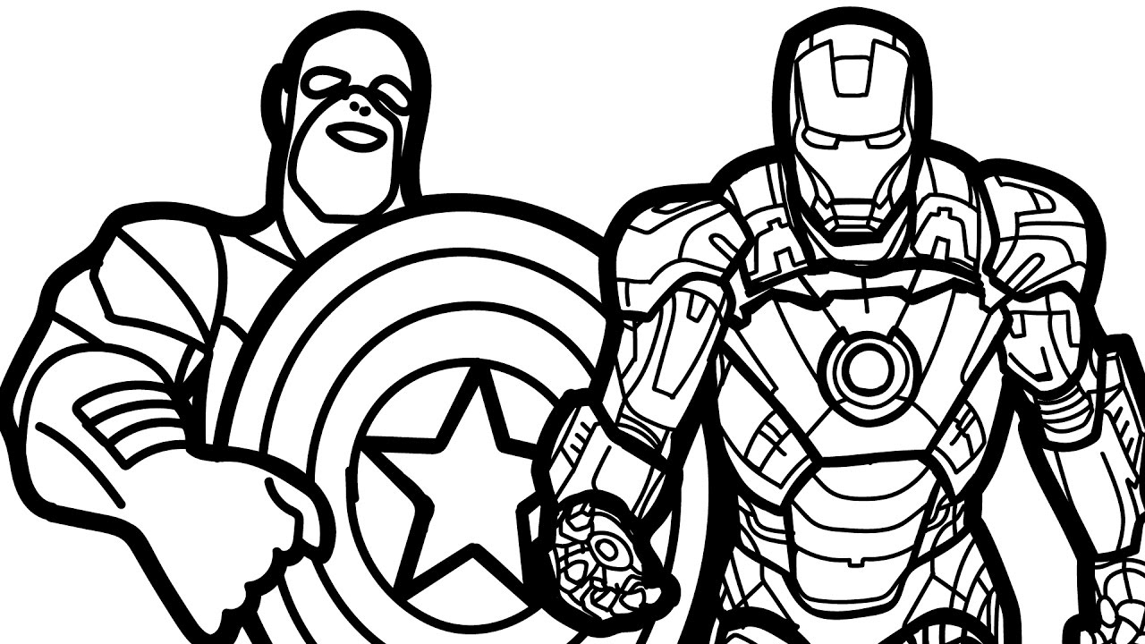 1280x720 Captain America Coloring Page