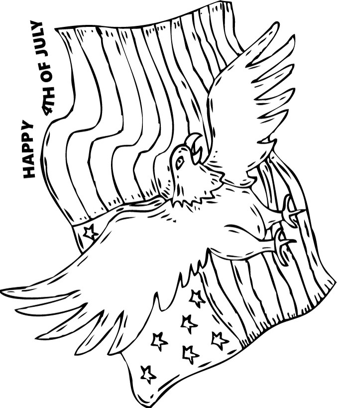 Bald Eagle And Us Flag Coloring Pages 677x820 Bald Eagle And Us Flag Coloring Pages