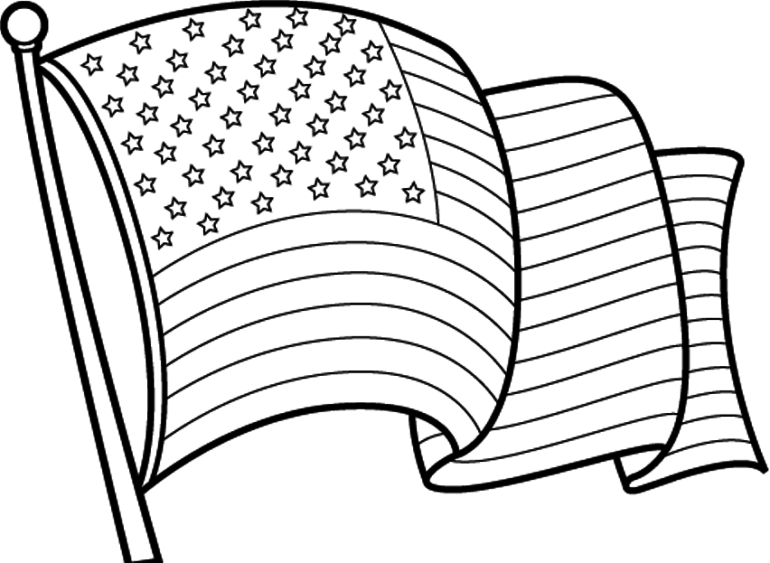 770x563 American Flag Coloring Page The Sun Flower Pages