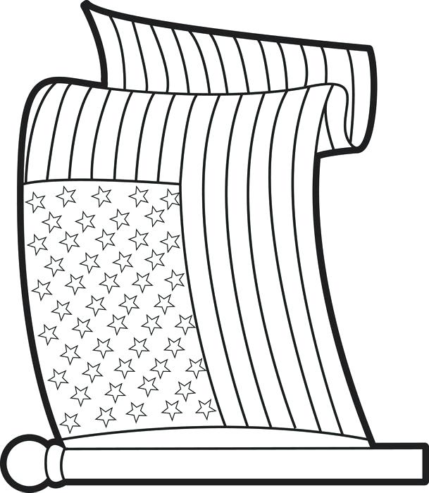 609x700 American Flag Coloring Pages Drawn Flag Colouring Page 5 Printable
