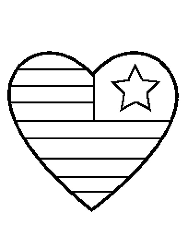 600x776 Heart American Flag Coloring Page 60 Best 4th Of Juily Images