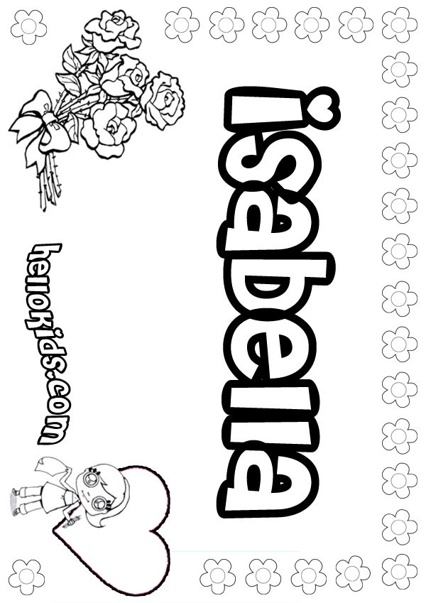 Isabella Coloring Page Isabella Is My Name 600x849 Isabella Coloring Page Isabella Is My Name