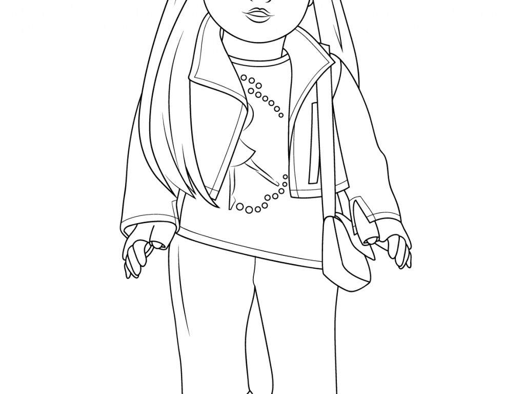 1024x768 Improved Free American Girl Coloring Pages To Print Doll Isabelle