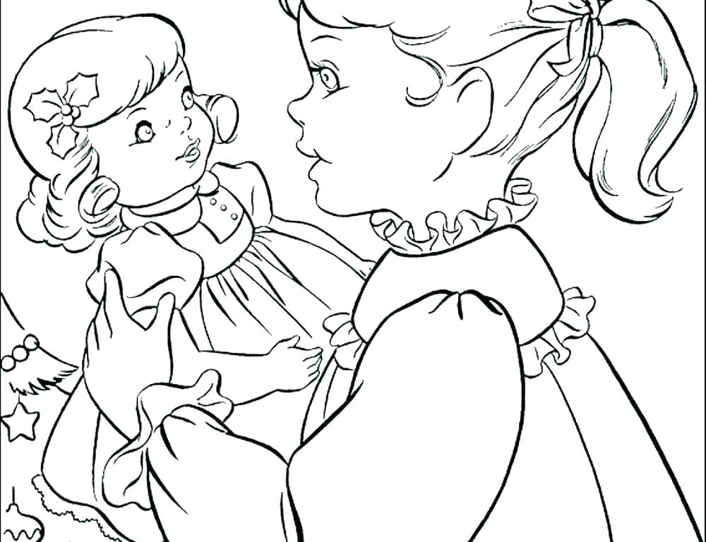 1000x768 American Girl Coloring Page Free Printable Girl Doll Coloring