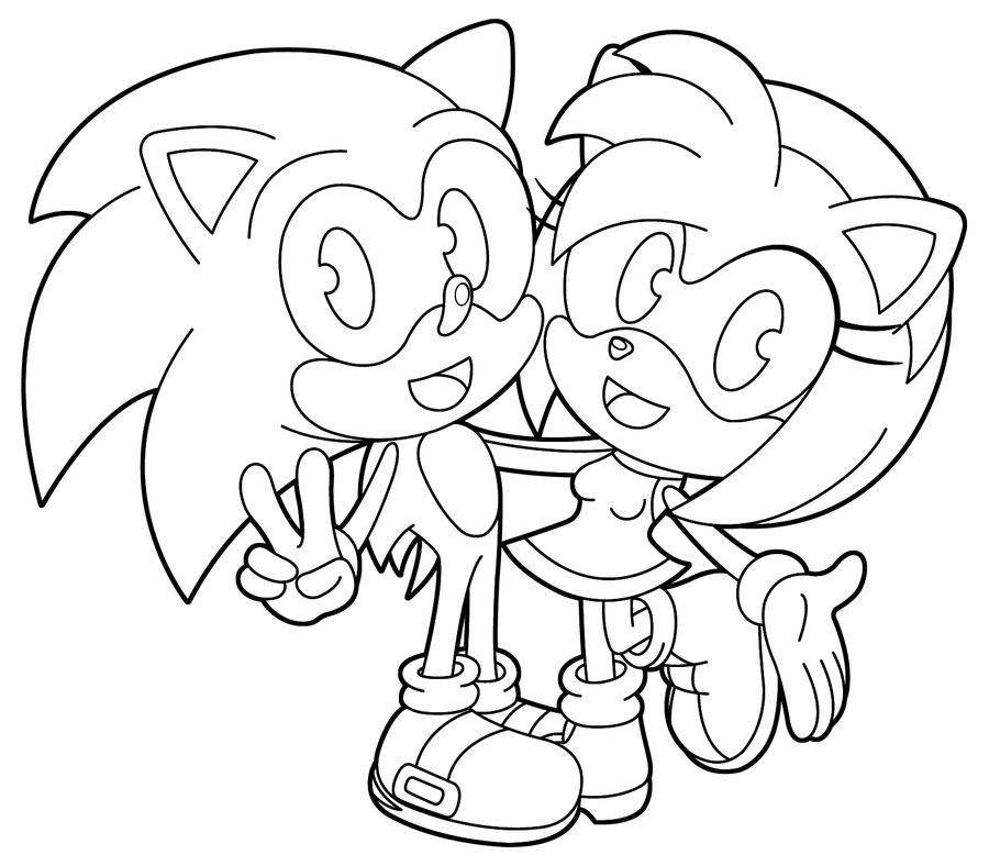 Baby Amy And Sonic Coloring Pages 900x788 Baby Amy And Sonic Coloring Pages