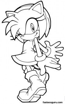 Printable Sonic The Hedgehog Amy Rose Coloring Pages 213x338 Printable Sonic The Hedgehog Amy Rose Coloring Pages