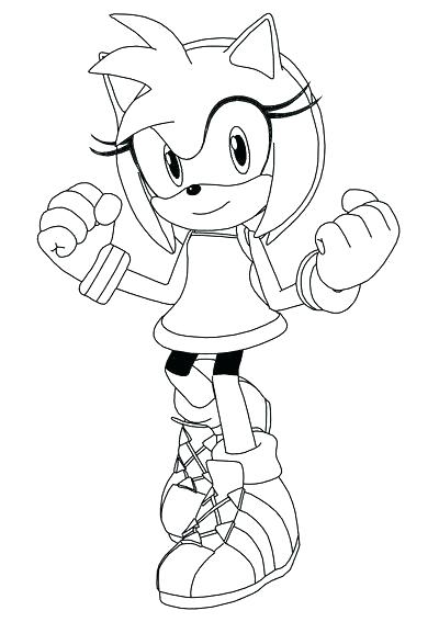 400x567 Sonic Amy Coloring Pages Sonic Coloring Pages Rose Line Art By