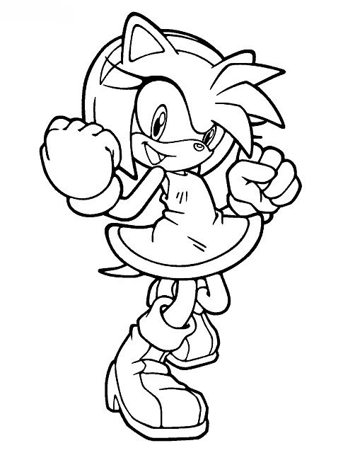 485x650 Sonic Coloring Pages Amy Cartoon Amy