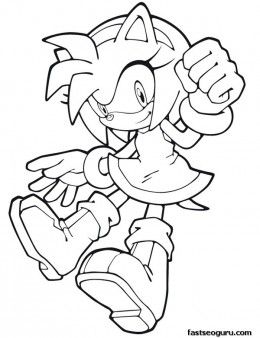 260x338 Free Printable Sonic The Hedgehog Amy Rose Coloring In Sheets